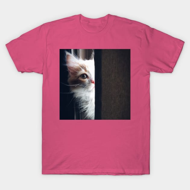 Cute cat watching T-Shirt by Rivas Teepub Store